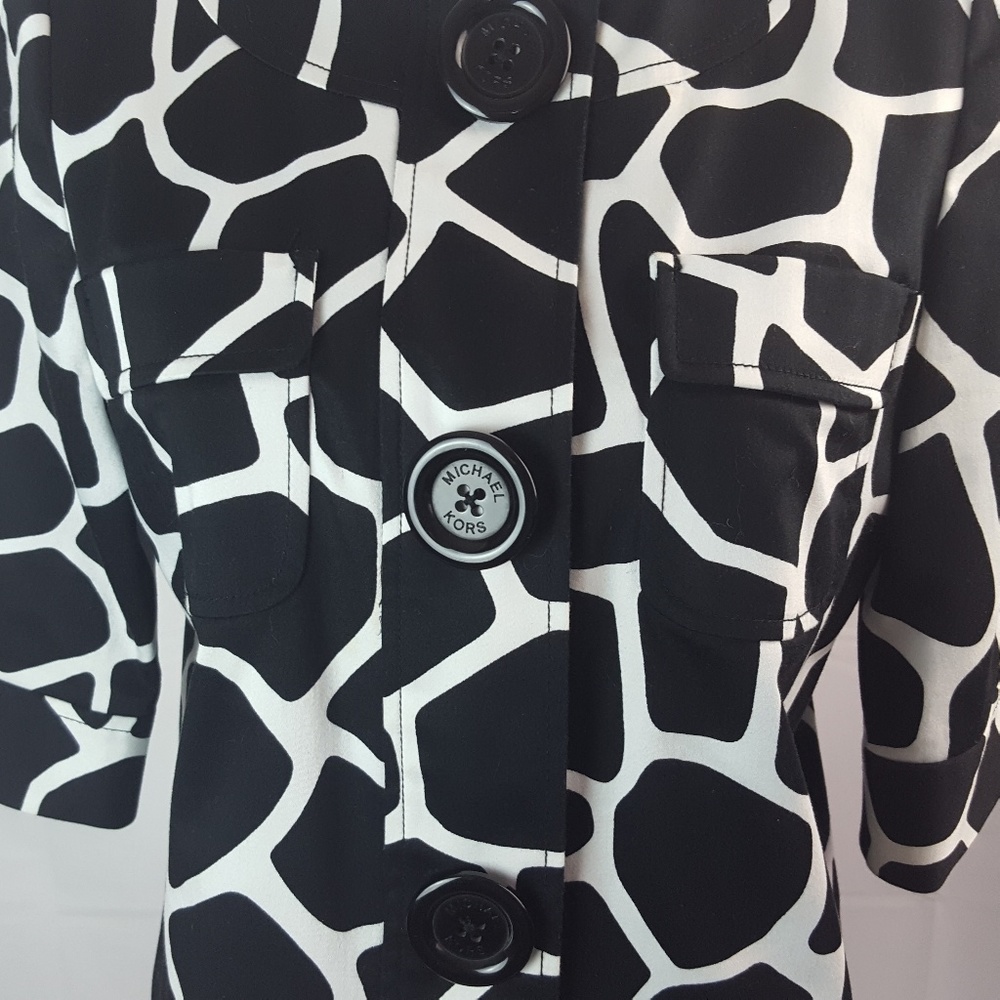 Michael Kors Black & White Geometric Jacket Size M - Picture 8 of 9